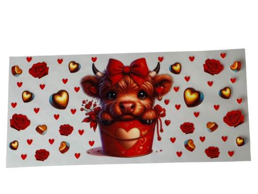 #005 Highland Cow with Hearts