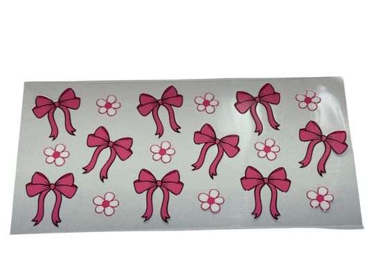#580 Hot Pink Bows & White Daisies
