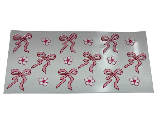 #591 Pink Bows and White Daisies