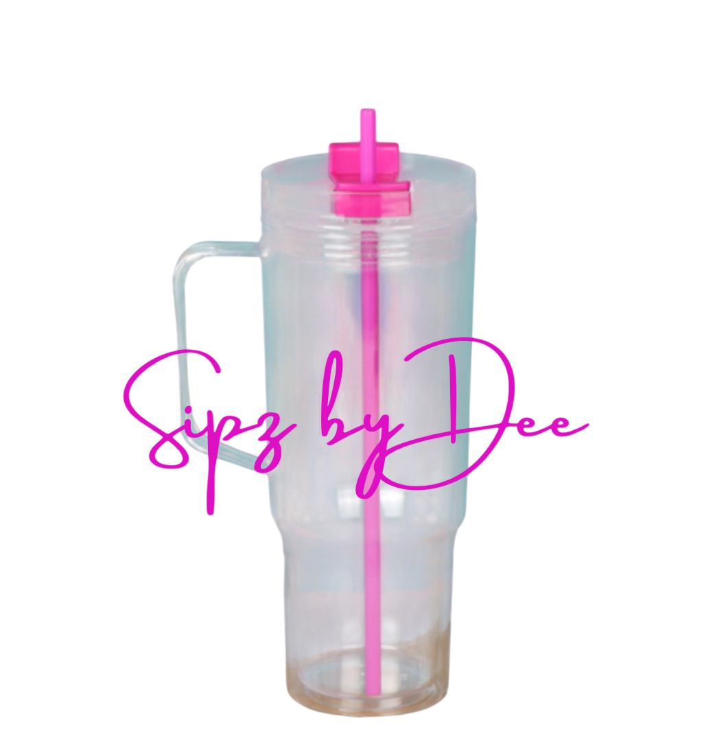 40oz with Coloured Straw