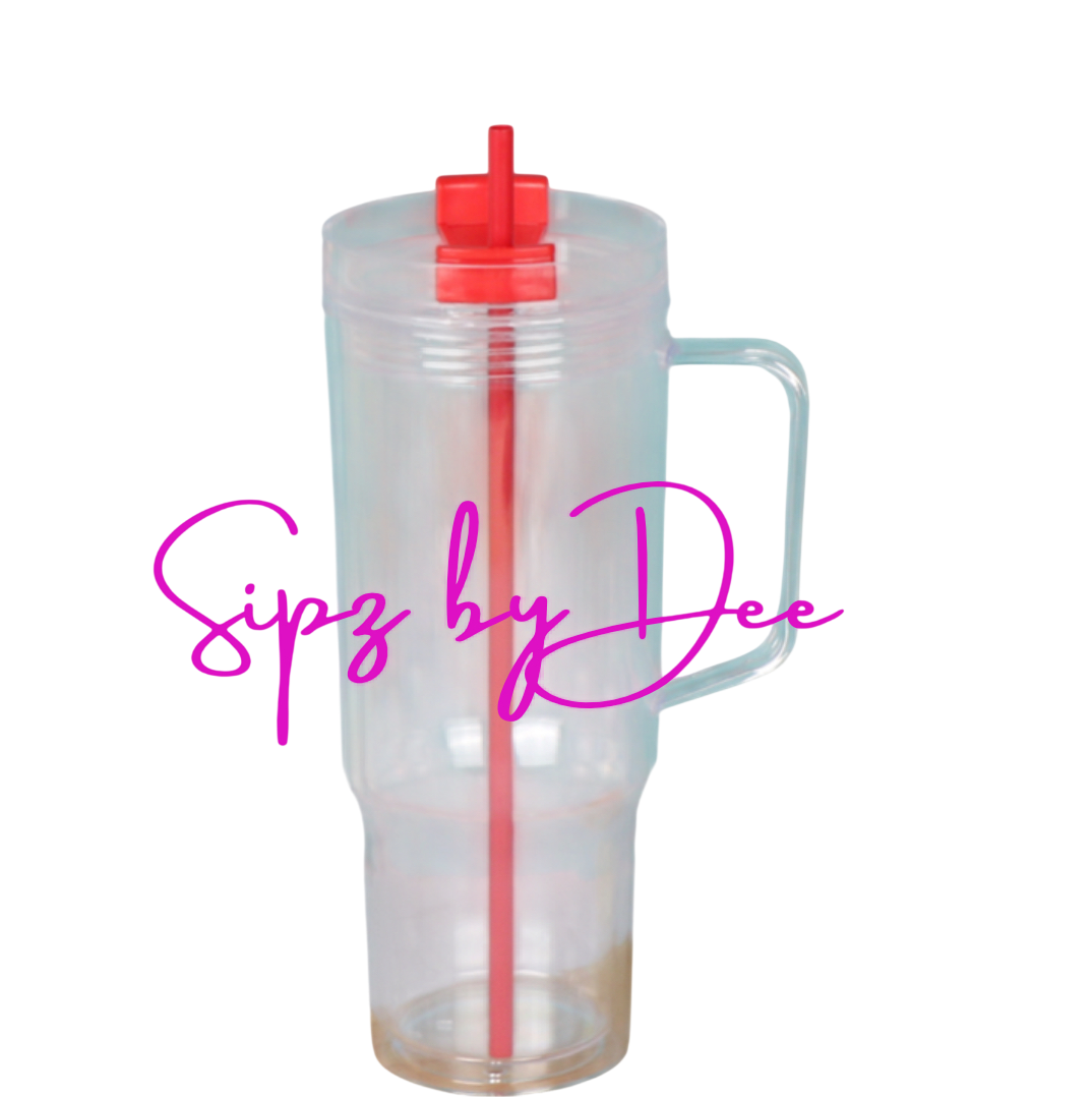40oz with Coloured Straw