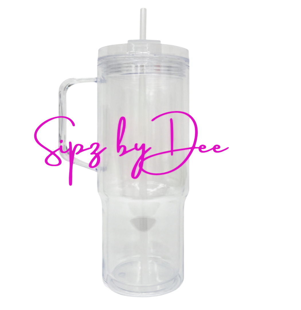 40 oz Acrylic Snow Globe Cup with Handle