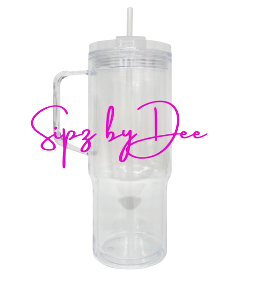 40 oz Acrylic Snow Globe Cup with Handle