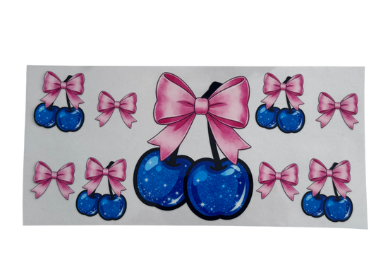 #1010 Blue Cherry Pink Bows
