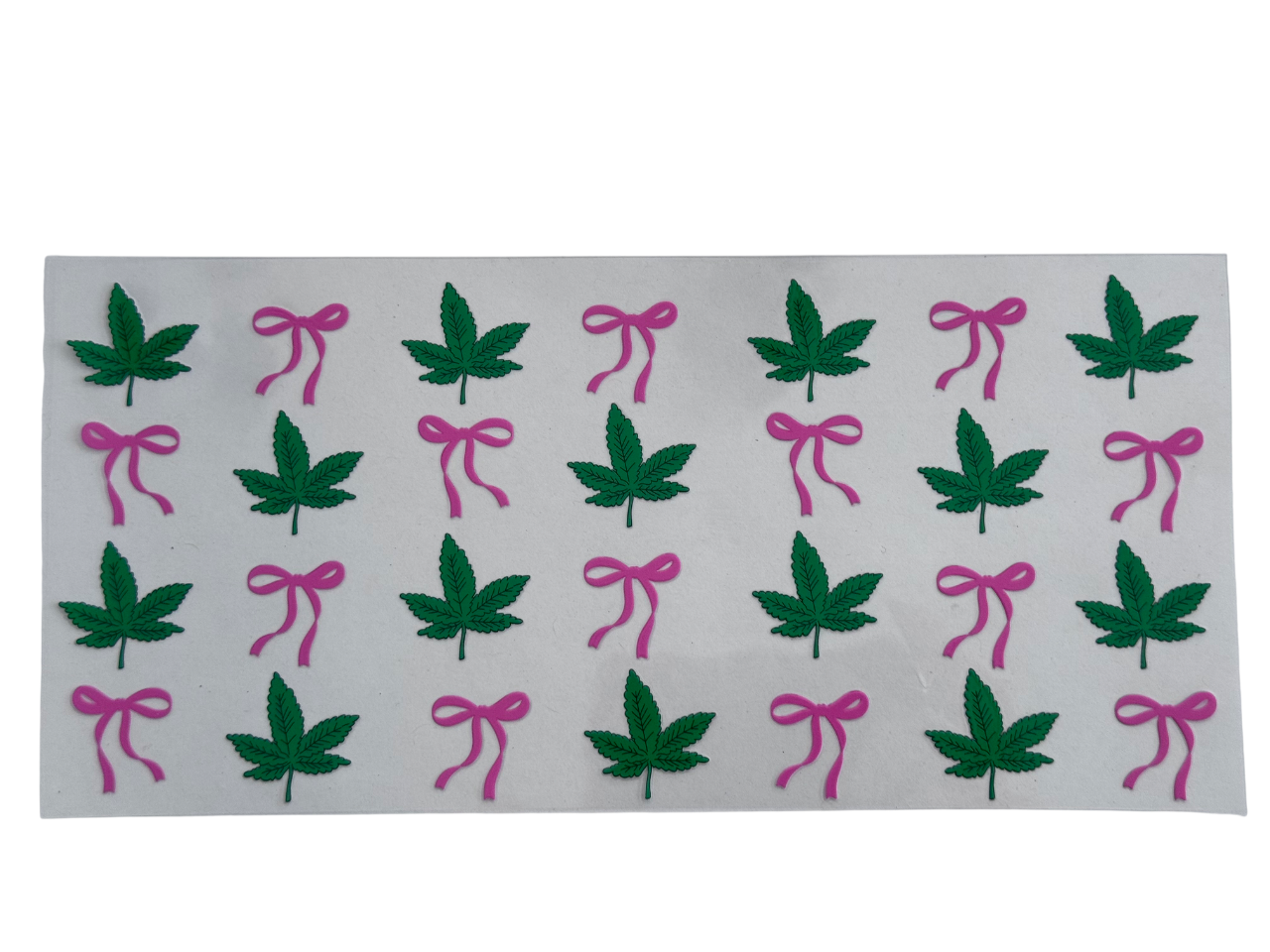 #1005 Marijuana Leaf and Pink Bows
