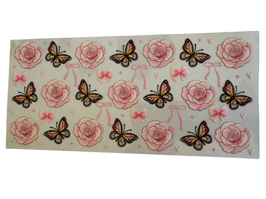 #536 Butterflies Bows Flowers