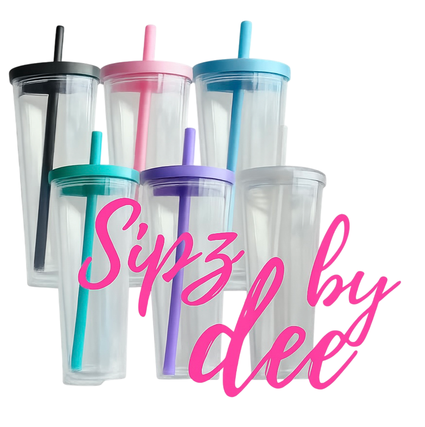 24oz Snowglobe Cup -Coloured Lid/Straw