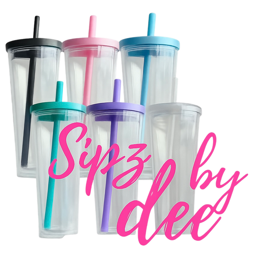24oz Snowglobe Cup -Coloured Lid/Straw