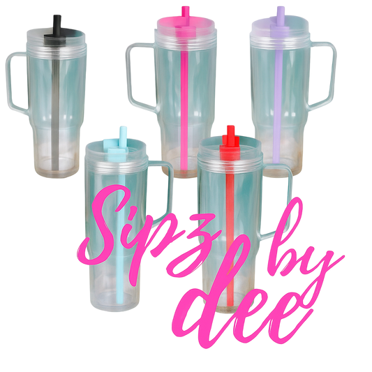 40oz with Coloured Straw