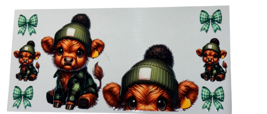 #229 Green Highland Cow